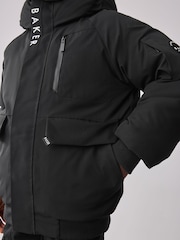 Baker by Ted Baker Shower Resistant Padded Bomber Black Coat - Image 8 of 15
