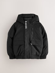 Baker by Ted Baker Shower Resistant Padded Bomber Black Coat - Image 9 of 15