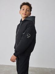 Baker by Ted Baker Shower Resistant Padded Bomber Black Coat - Image 2 of 15