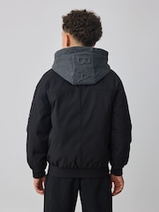 Baker by Ted Baker Shower Resistant Padded Bomber Black Coat - Image 4 of 15