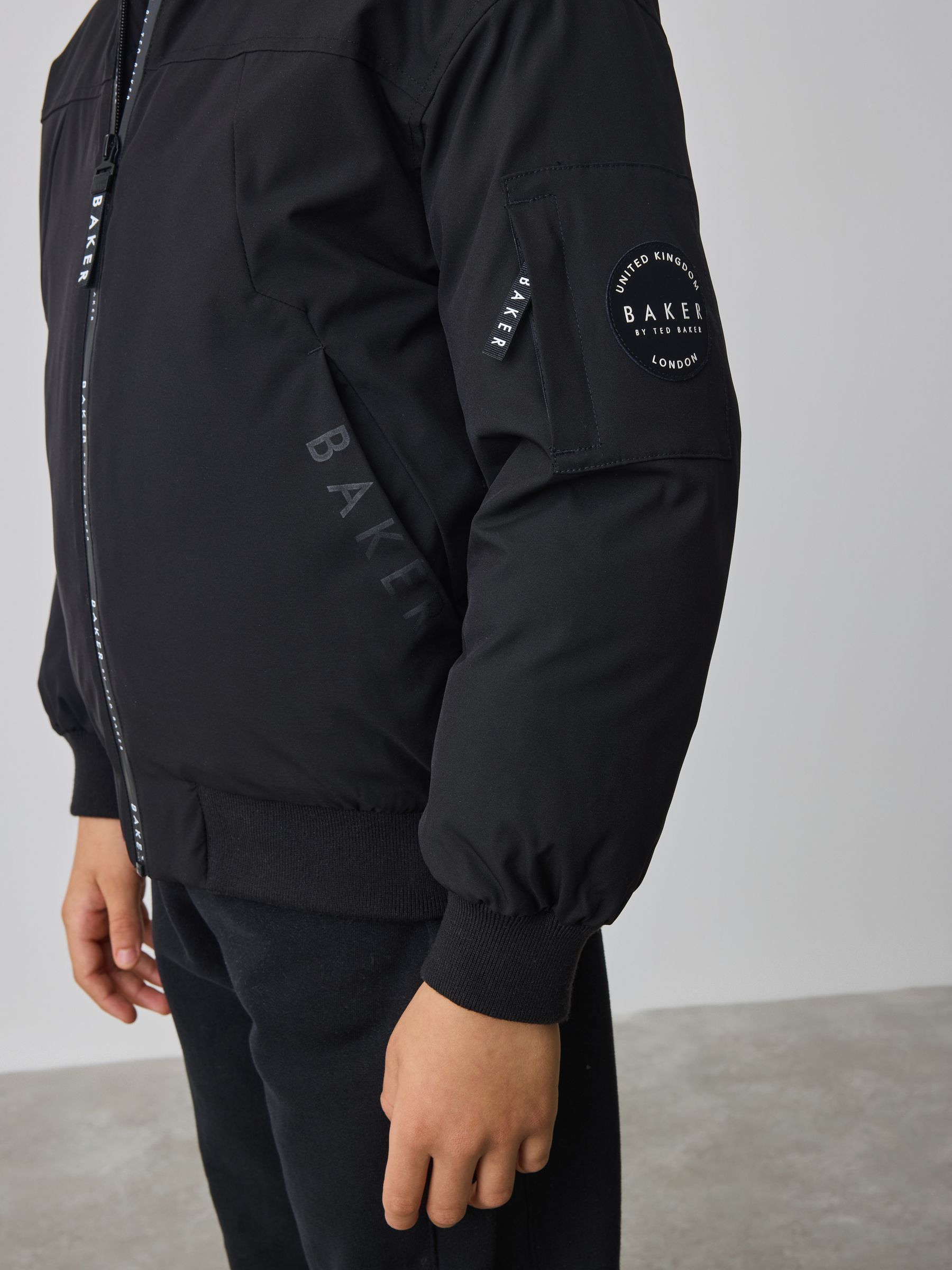 Buy Baker by Ted Baker Shower Resistant Padded Bomber Black Coat