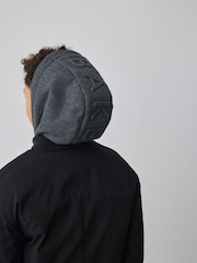 Baker by Ted Baker Shower Resistant Padded Bomber Black Coat - Image 7 of 15