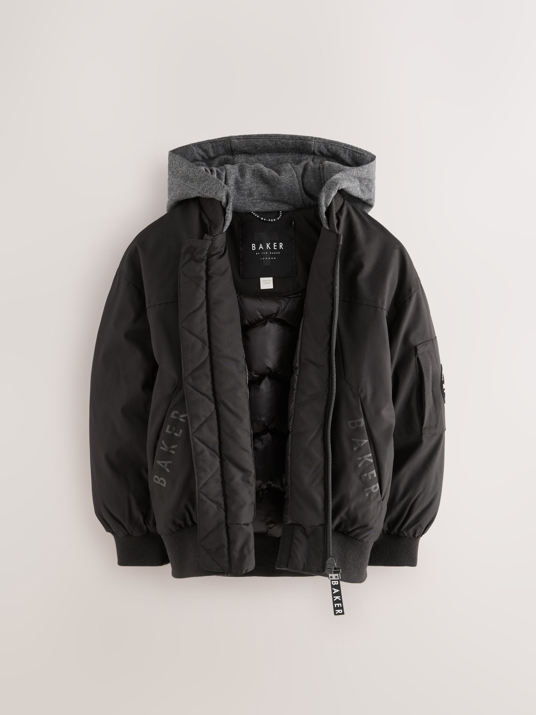 Buy Baker by Ted Baker Shower Resistant Padded Bomber Black Coat