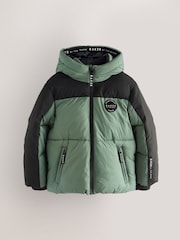 Baker By Ted Baker Shower Resistant Colourblock Padded Jackets - Image 7 of 13