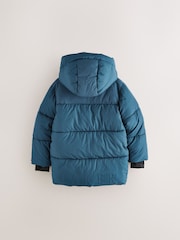 Baker by Ted Baker Blue Shower Resistant Midlength Padded Coat - Image 12 of 16