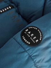 Baker by Ted Baker Blue Shower Resistant Midlength Padded Coat - Image 15 of 16
