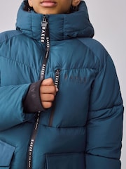 Baker by Ted Baker Blue Shower Resistant Midlength Padded Coat - Image 6 of 16