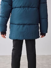 Baker by Ted Baker Blue Shower Resistant Midlength Padded Coat - Image 7 of 16