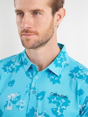 Calvin Klein Golf Cyber Floral Printed Polo Shirt - Image 2 of 7