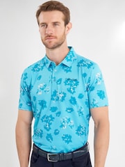 Calvin Klein Golf Cyber Floral Printed Polo Shirt - Image 4 of 7