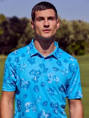 Calvin Klein Golf Cyber Floral Printed Polo Shirt - Image 8 of 16