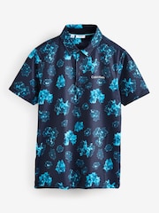 أزرق سماوي - Calvin Klein Golf Cyber Floral Printed Polo Shirt - صورة 1 من 1