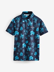 Azul celeste - Camisas polo Calvin Klein Golf Cyber com estampa floral - Imagem 1 de 1