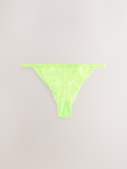 Lime Green Brazilian Premium Embroidery Knickers - Image 1 of 3