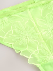 Lime Green Brazilian Premium Embroidery Knickers - Image 2 of 3
