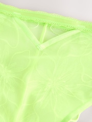 Lime Green Brazilian Premium Embroidery Knickers - Image 3 of 3