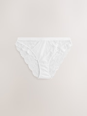 Green/Orange/Cream High Leg Lace Trim Knickers 3 Pack - Image 2 of 6