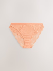 Green/Orange/Cream High Leg Lace Trim Knickers 3 Pack - Image 3 of 6