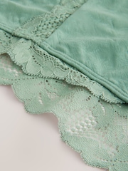 Green/Orange/Cream High Leg Lace Trim Knickers 3 Pack - Image 5 of 6