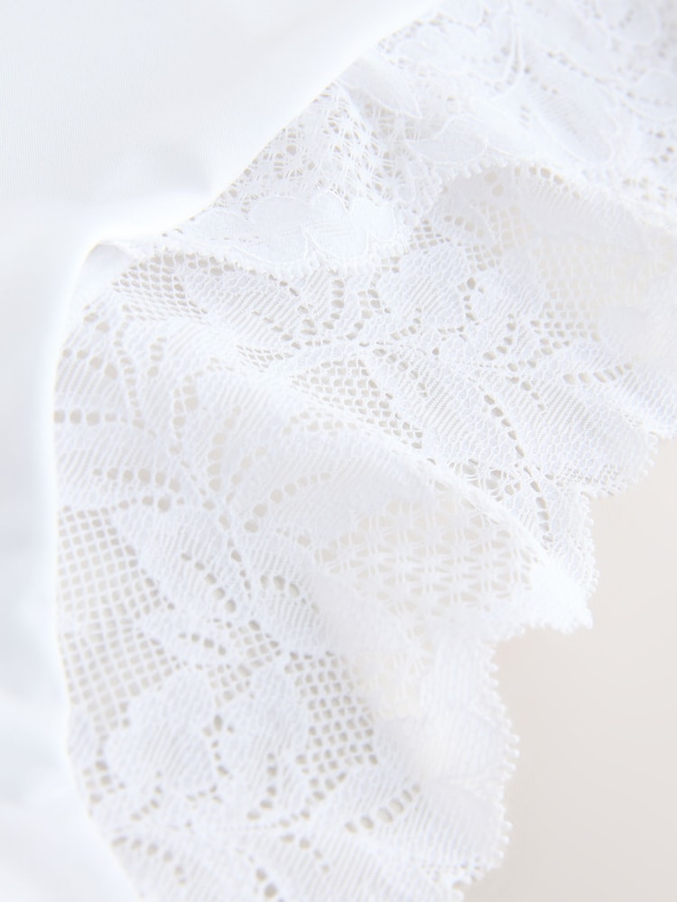Black/White/Praline Nude High Rise High Leg Microfibre & Lace High Waist Knickers 3 Pack - Image 12 of 12