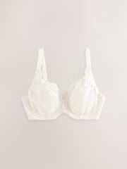 Navy/Pink/Cream DD+ Lace Trim Non Pad Full Cup Underwired Bras 3 Pack - Image 7 of 11