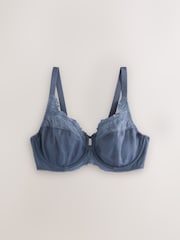Navy/Pink/Cream DD+ Lace Trim Non Pad Full Cup Underwired Bras 3 Pack - Image 9 of 11