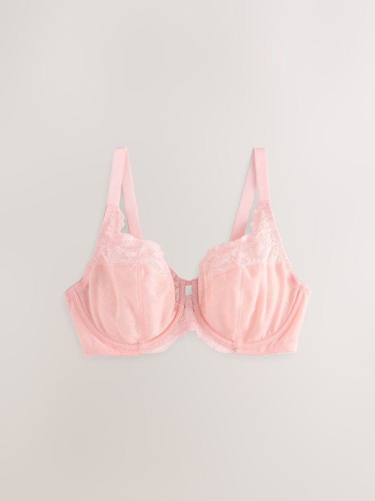 Bleu marine/rose/crème - Soutiens-gorge 3 Lot DD+ Dentelle à armatures sans rembourrage - Image 9 of 12