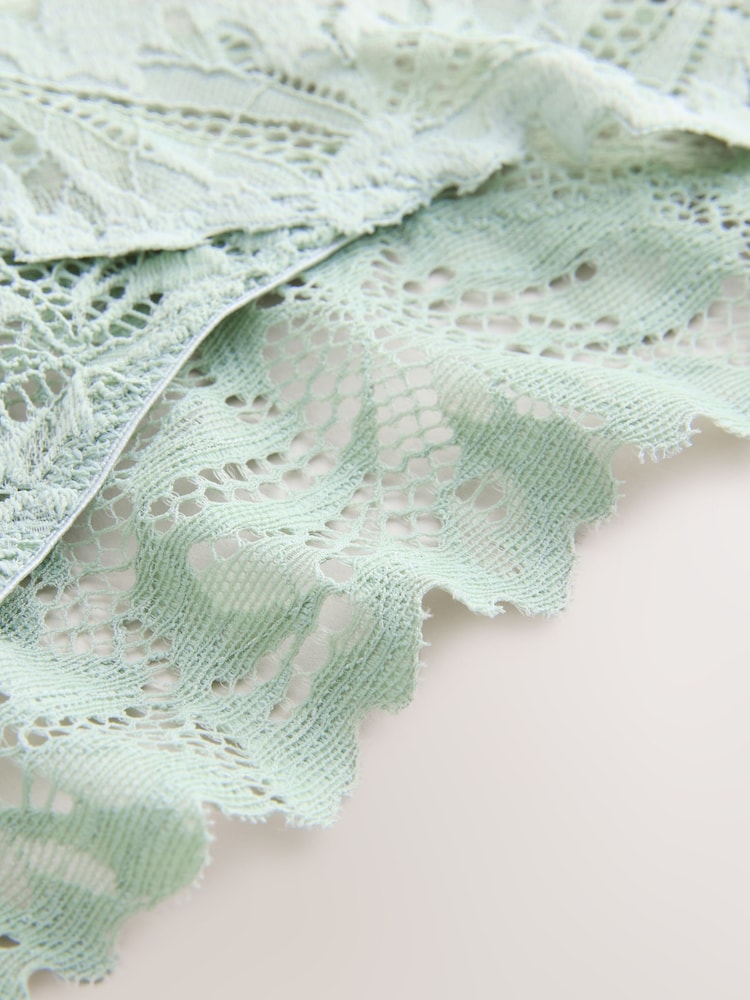 Mint Green Tanga Ultimate Comfort Lace Knickers 2 Pack - Image 8 of 8