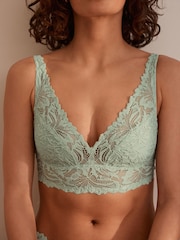 Mint Green Non Pad Non Wire A-E Lace Ultimate Comfort Bra - Image 4 of 9
