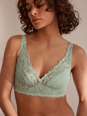 Mint Green Non Pad Non Wire A-E Lace Ultimate Comfort Bra - Image 5 of 9
