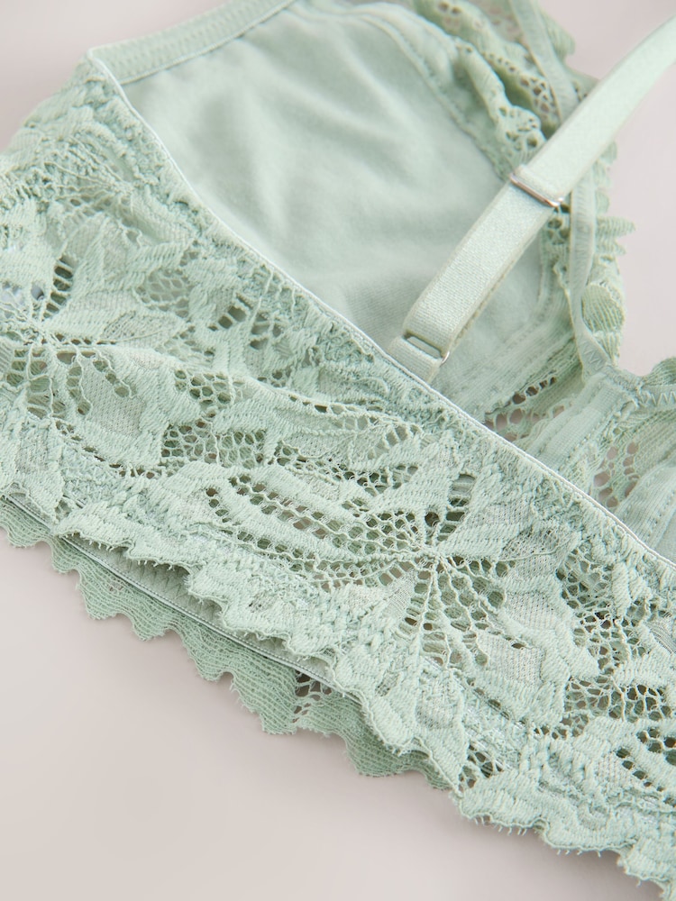 Mint Green Non Pad Non Wire A-E Lace Ultimate Comfort Bra - Image 9 of 9