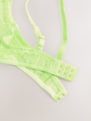 Lime Green Non Pad Plunge Premium Embroidery Bra - Image 8 of 8