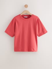 Red/Print/Stripe/Ecru Short Sleeve Crew Neck 100% Cotton T-Shirts 4 Pack - Image 10 of 11