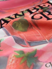 بيج فاتح - Offical Snoopy License Strawberry Back Graphic Short Sleeve Crew Neck 100% Cotton T-Shirt - صورة 8 من 9