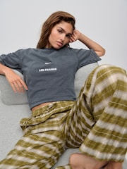 Gris antracita - Oversized Washed Strawberry Graphic Short Sleeve Crew Neck 100% Cotton T-Shirt - Imagen 3 de 8
