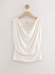 Ecru Drape Premium Modal Sleeveless Top - Image 1 of 3