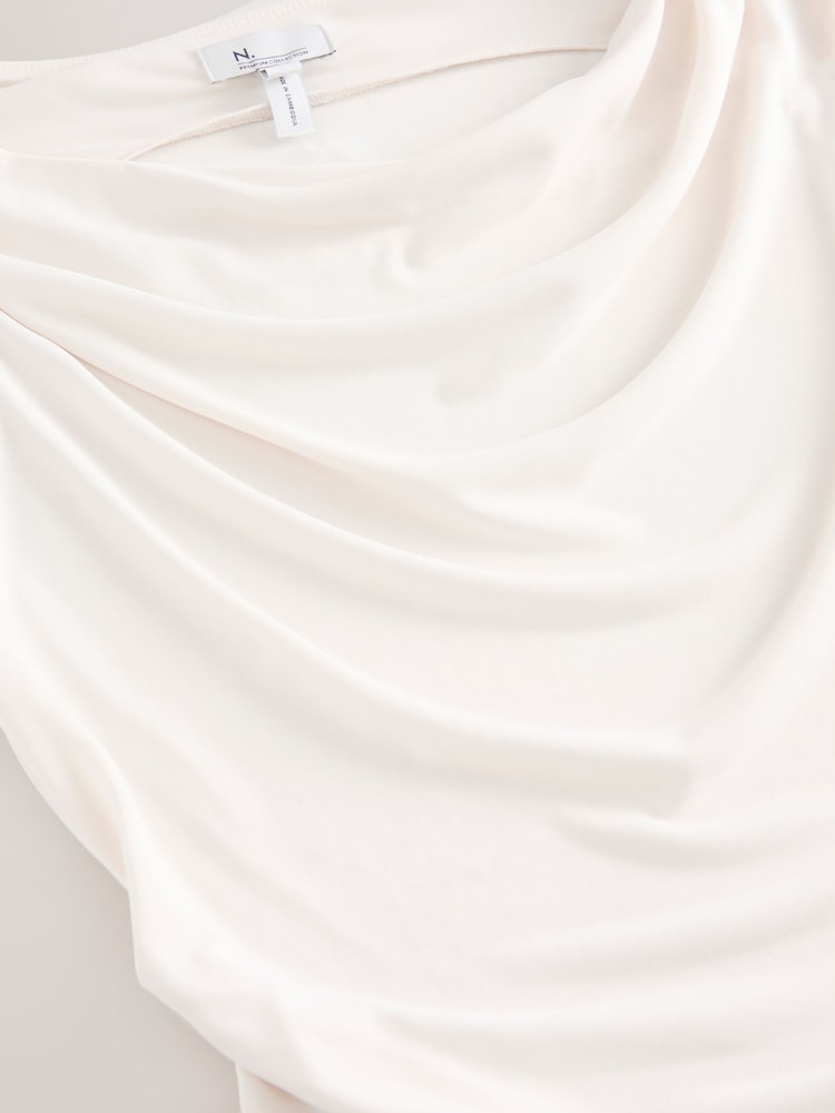 Ecru Drape Premium Modal Sleeveless Top - Image 3 of 3