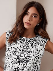 Mono Animal Print Slub Bubble Hem Sleeveless Tank Top - Image 3 of 4
