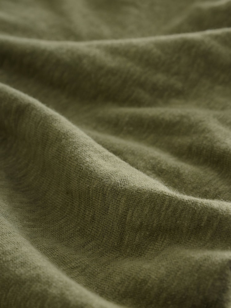 Khaki Green Slub Bubble Hem Sleeveless Tank Top - Image 3 of 3 Khaki Green Slub Bubble Hem Sleeveless Tank Top - Image 3 of 3