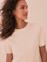 White Slim Fit SUPIMA® N. Premium Short Sleeve Crew Neck T-Shirt - Image 4 of 7