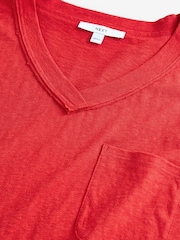 Red Oversized V-Neck Short Sleeve T-Shirt - Image 3 of 3