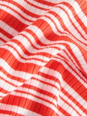 Rot / Weiß - Striped Rib Halter Neck Vest - Bild 7 von 8
