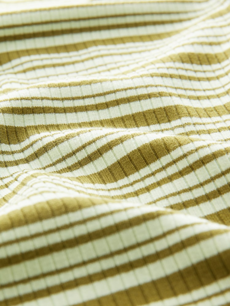Green/White Striped Rib Halter Neck Vest - Image 2 of 3