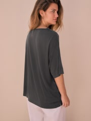 Dark Grey N. Premium Relaxed Fit Modal Boxy T-Shirt - Image 4 of 8