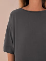 Dark Grey N. Premium Relaxed Fit Modal Boxy T-Shirt - Image 5 of 8