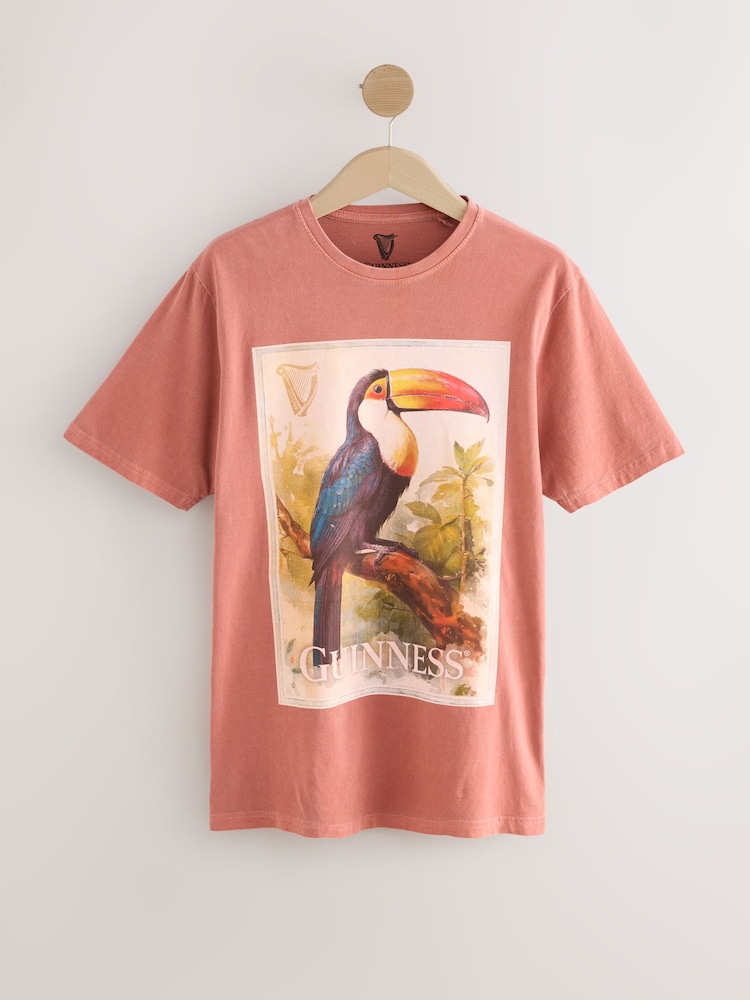 Rust Red Official Guinness License Graphic Short Sleeve 100% Cotton T-Shirt - Image 1 of 3