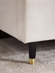 Natural Oyster Soft Velvet Grayson Upholstered Bed Frame - Image 5 of 7