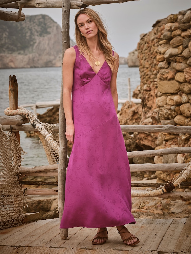 FatFace Josephine Purple Slip Dress - Image 1 of 9 FatFace Josephine Purple Slip Dress - Image 1 of 9