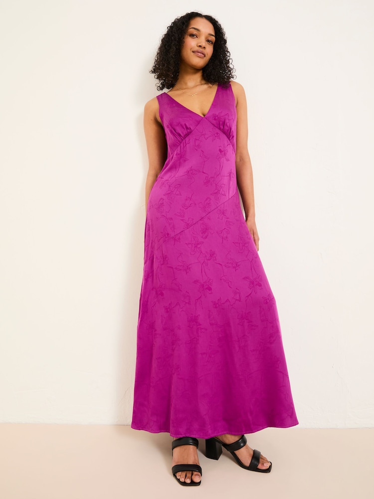 FatFace Josephine Purple Slip Dress - Image 2 of 9 FatFace Josephine Purple Slip Dress - Image 2 of 9