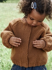 Brown Sausage Dog Borg Fleece Bomber Jacket (3mths-8yrs) - Image 7 of 11